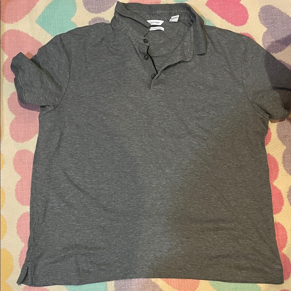 Calvin Klein Charcoal Polo Shirt XL preloved